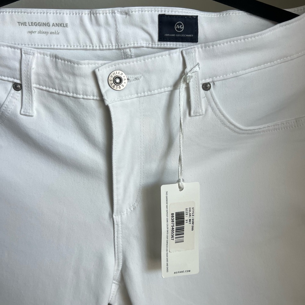 AG Women's The Ankle Legging - Super Skinny Ankle  Jeans in White - Picture 3 of 7